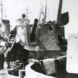 Primary Image of Gun Mount Fifty-Three Following the Kamikaze Attack