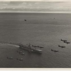 Alternative Image of Skyraiders Flyover the USS Yorktown (CVA-10)
