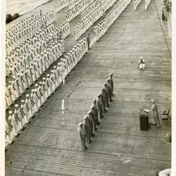 Primary Image of View of Yorktown's Flight Deck During the Changing of Command Ceremony