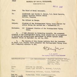 Primary Image of Elisha "Smokey" Stover's Permanent Citation for his Distinguished Flying Cross