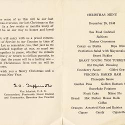 Alternative Image of Christmas Menu from Camp Andrews on Oahu, Hawaii, December 25, 1945