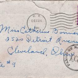 Alternative Image of Letter from Charles Bonness to His Sister, December 26, 1941
