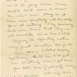 Alternative Image of Gerald Hennesy Letter to His Mother Dated August 24, 1945