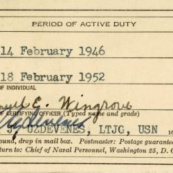 Alternative Image of 1946-1952 Certificate of Service for Samuel Wingrove