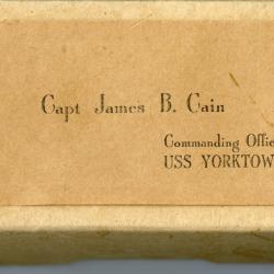 Primary Image of Calling Cards Belonging to James B. Cain While he was the Commanding Officer of The USS Yorktown (CVS-10)