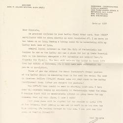 Alternative Image of Letter From the Laffey Association to Samuel Wingrove Dated October 1977