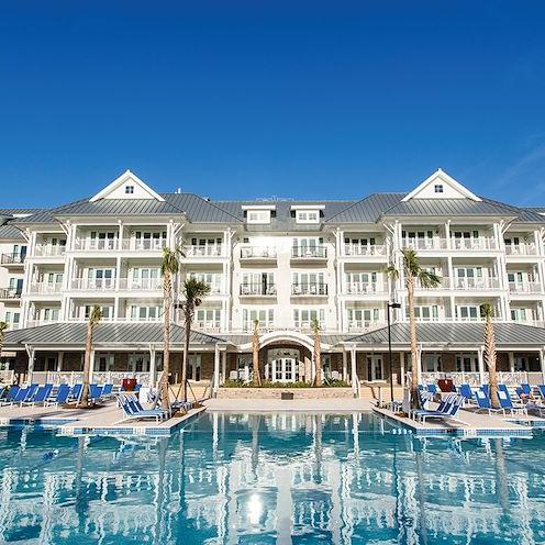 Exterior view of The Beach Club showing their pool