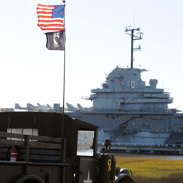 Outside the USS Yorktown