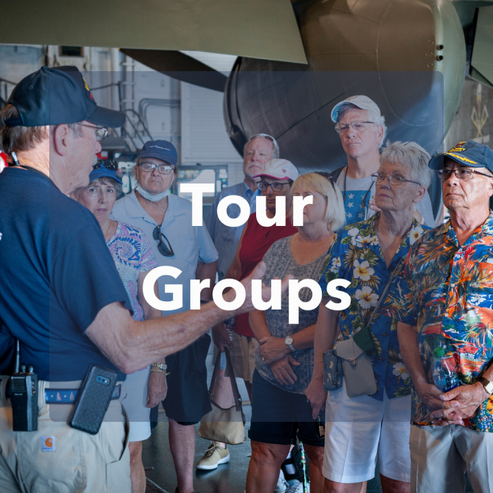 Image of a tour group at Patriots Point.