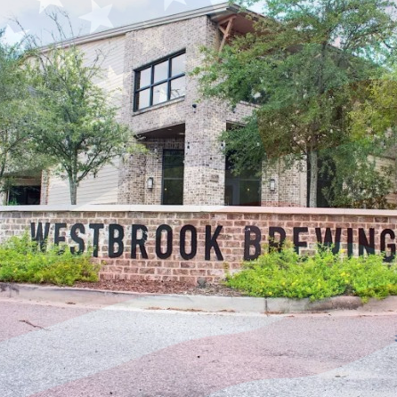 Image of Westbrook Brewing Co. with American Flag design and USS Yorktown Foundation logo. 