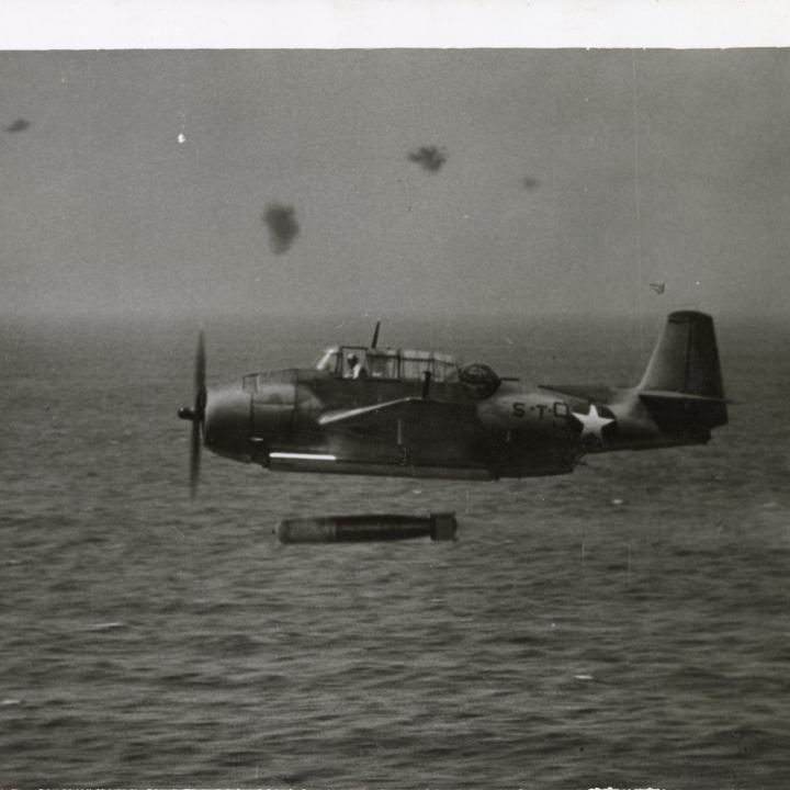 Primary Image of Joseph Kristufek Launching a Torpedo During the USS Yorktown's Shakedown Cruise