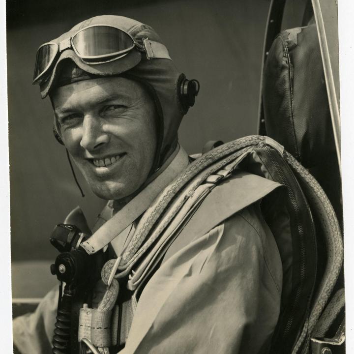 Primary Image of James H. Flatley Jr. in a Cockpit