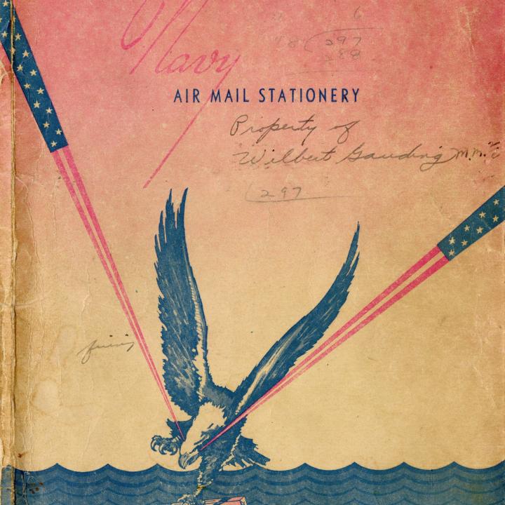 Primary Image of Navy Air Mail Stationery kit with Aloha Hawaii postcard