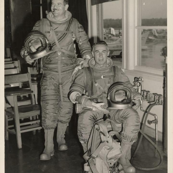 Primary Image of James B. Cain and Lawrence Geis in High Altitude Pressure Suits