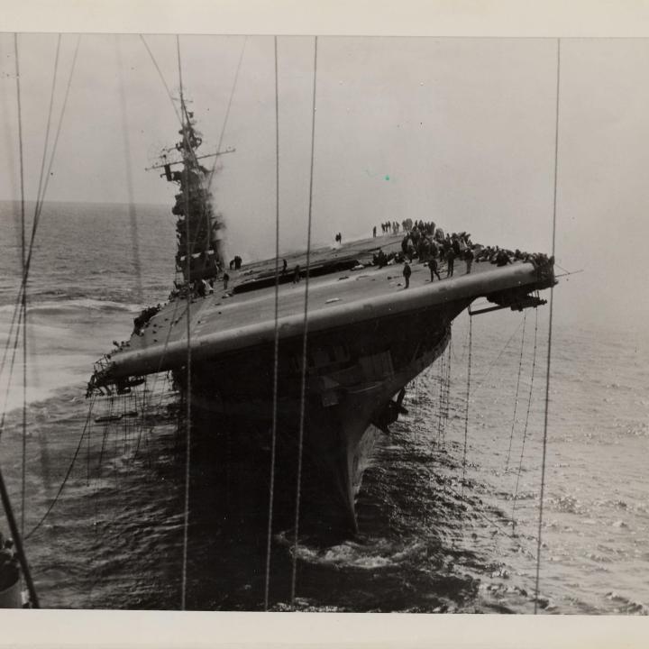 Primary Image of View From the Bow of the USS Franklin (CV-13)
