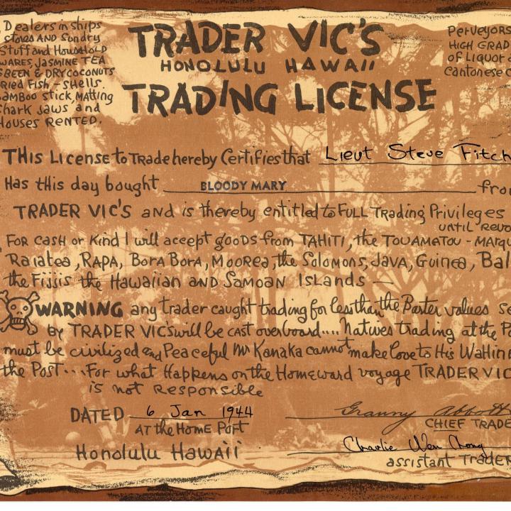 Primary Image of Trader Vic's Trading License