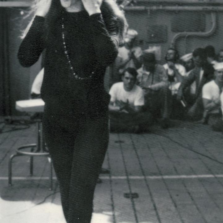 Primary Image of Ann-Margret Finishing her Concert Aboard The USS Yorktown (CVS-10)