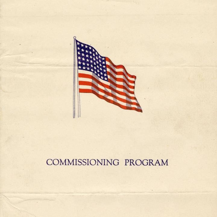 Primary Image of USS Laffey Commissioning Program from the Navy Yard at Boston, Massachusetts, February 8, 1944