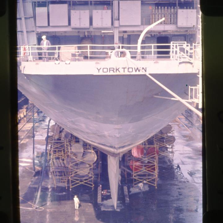 Primary Image of The USS Yorktown's (CVS-10) Fantail While in Drydock