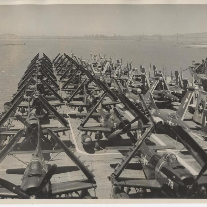 Primary Image of View on USS Yorktown (CVA-10) While Docked in Alameda, California
