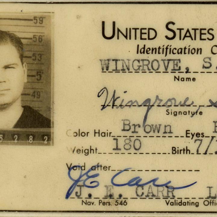 Primary Image of United States Navy Identification Card for Samuel Wingrove