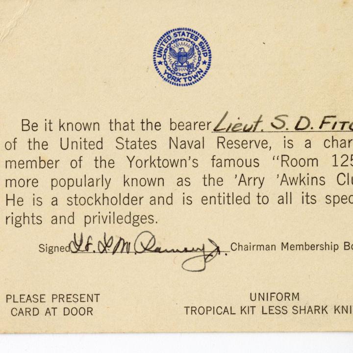 Primary Image of 'Arry 'Hawkins Club Membership Card