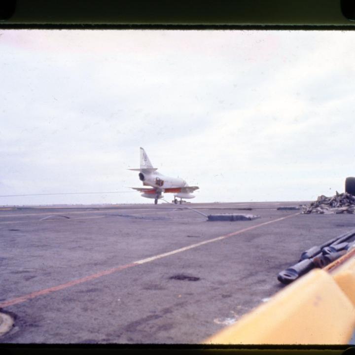 Primary Image of A-4 Skyhawk Lands on The USS Yorktown (CVS-10)