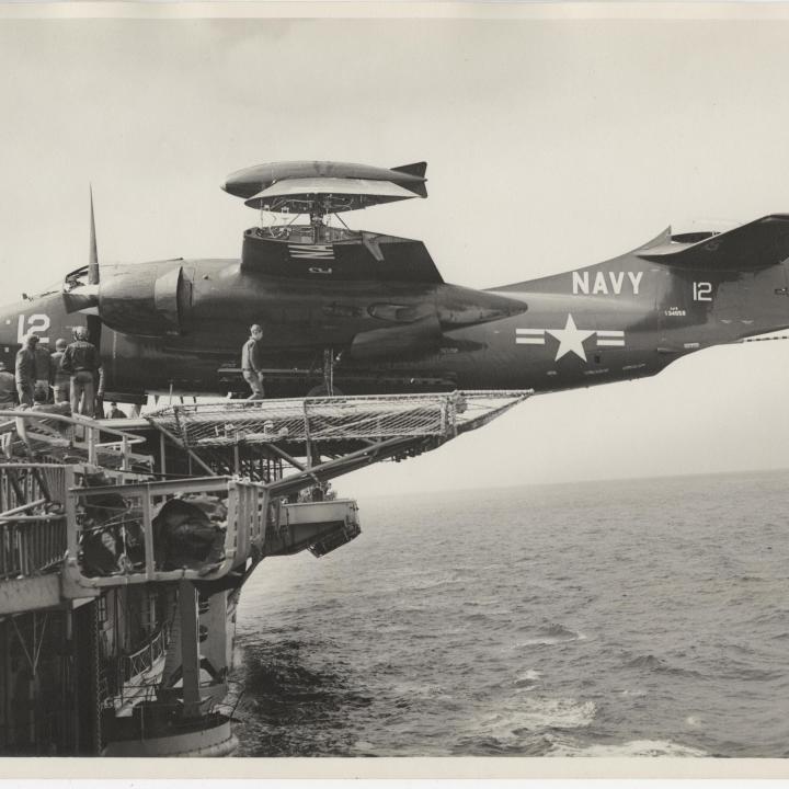 Primary Image of Sideview of an AJ (A-2) Savage on the Flight Deck of the USS Yorktown (CVA-10)