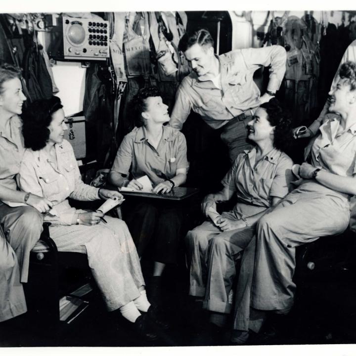 Primary Image of Nurses in the Ready Room of the USS Yorktown