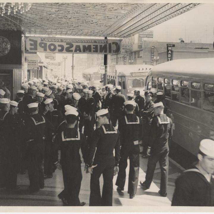 Primary Image of Yorktown Sailors Attending a Showing of "Jet Carrier".