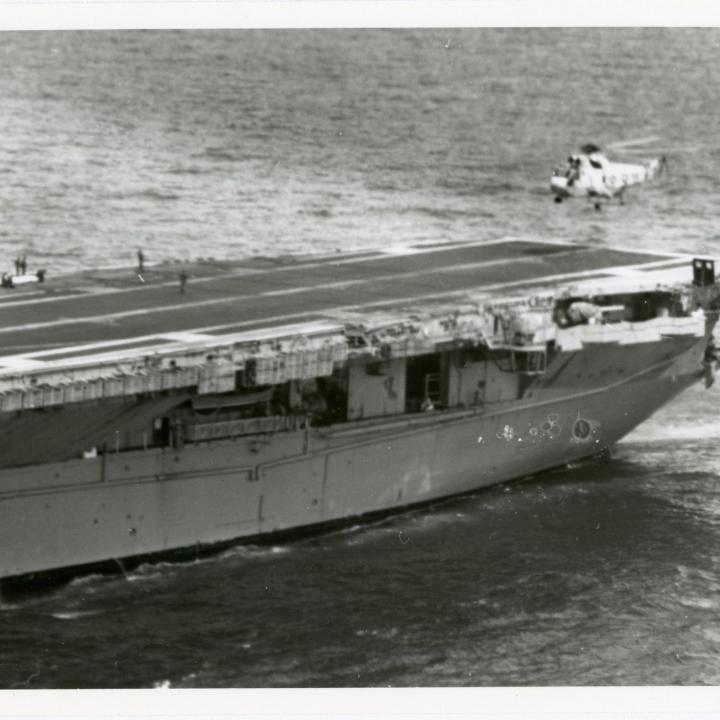 Primary Image of Helicopter Landing on The USS Yorktown (CVS-10)