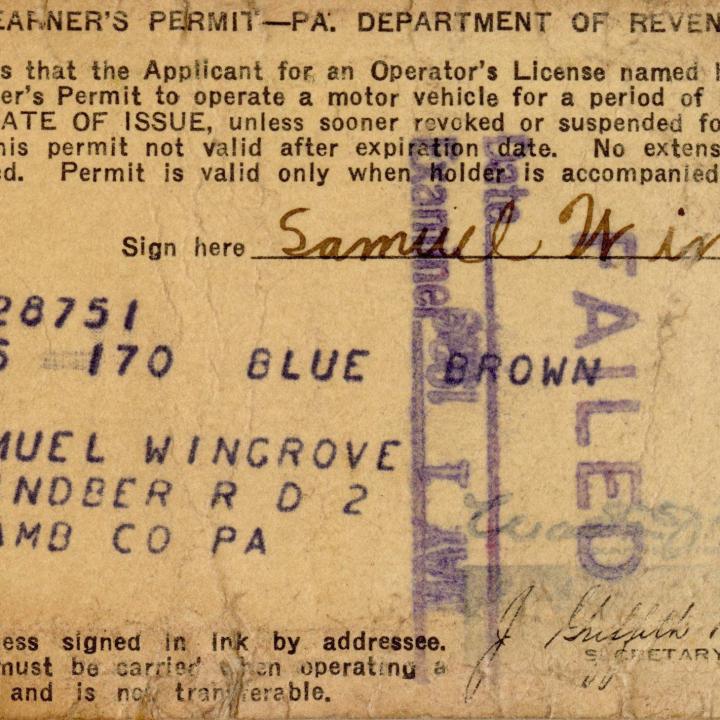 Primary Image of The Learner's Permit of Samuel Wingrove
