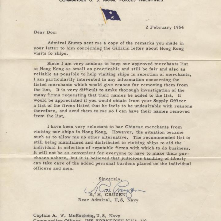 Primary Image of Letter From Richard H. Cruzen to Arnold W. McKechnie Dated February 2, 1954