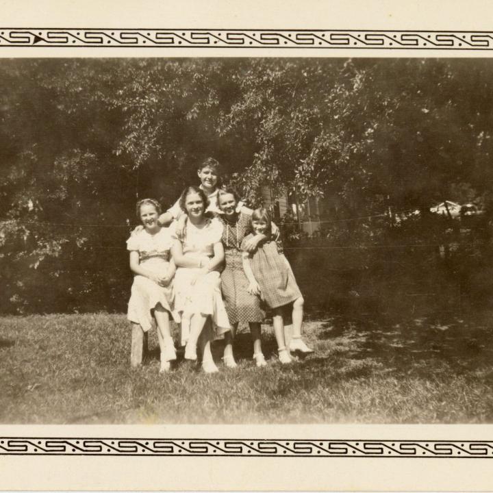 Primary Image of Elisha "Smokey" Stover as a Teenager with his Three Younger Sisters and Clarice Kid