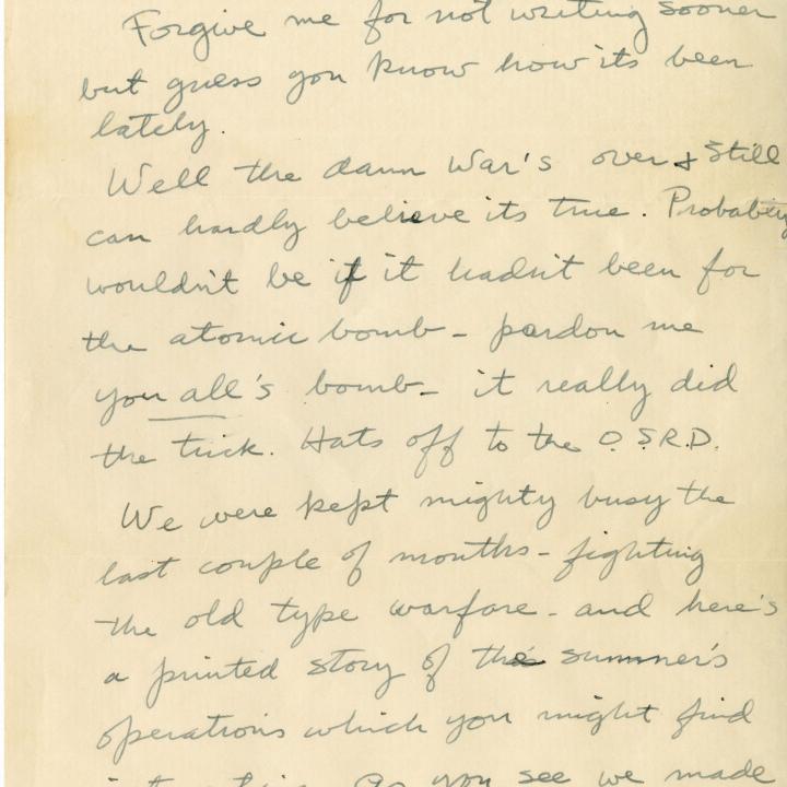 Primary Image of Gerald Hennesy Letter to His Mother Dated August 24, 1945