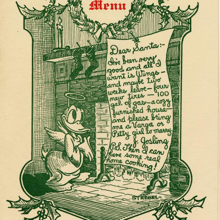 Primary Image of Aviation Cadet Mess Christmas Menu, 1943