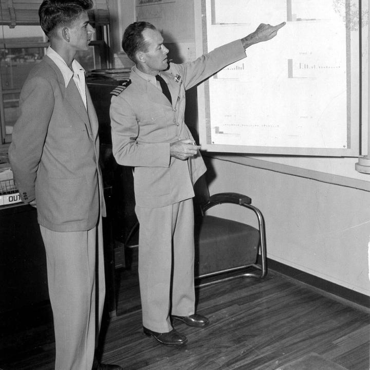 Primary Image of James H. Flatley Jr. Teaching at a Naval Air Station