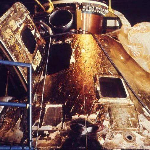 Primary Image of Apollo 8 Capsule in the Hangar Bay