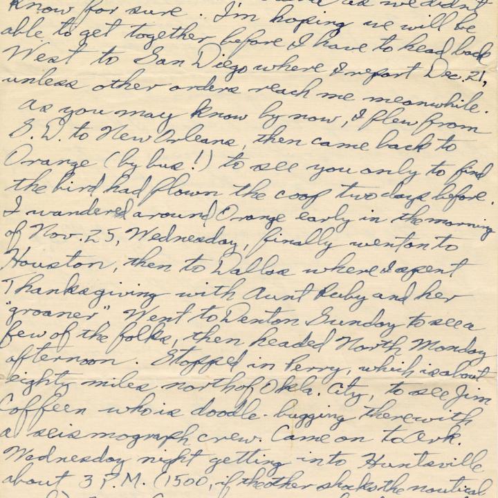 Primary Image of Letter From Elisha "Smokey" Stover to his Siblings Dated December 6, 1942