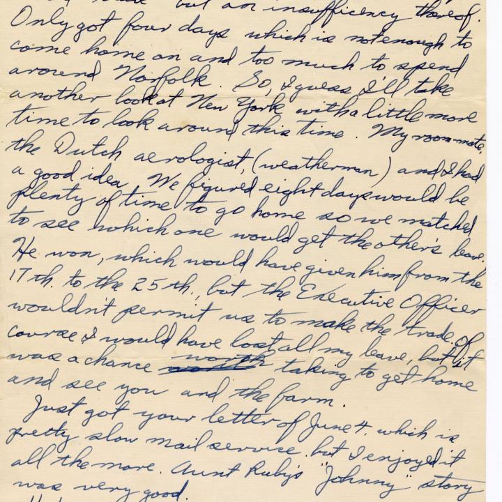 Primary Image of Letter From Elisha "Smokey" Stover to his Parents Dated June 21, 1943