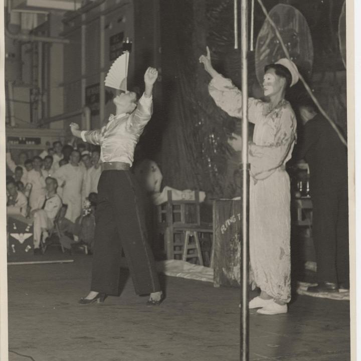 Primary Image of The Flying Tiger Troupe Entertaining the Crew Aboard the USS Yorktown