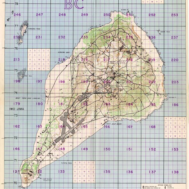 Primary Image of Air Support Chart of Iwo Jima