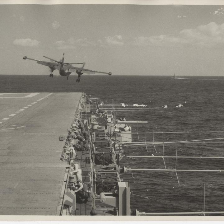Primary Image of An AJ (A-2) Savage Taking off from the USS Yorktown (CVA-10)