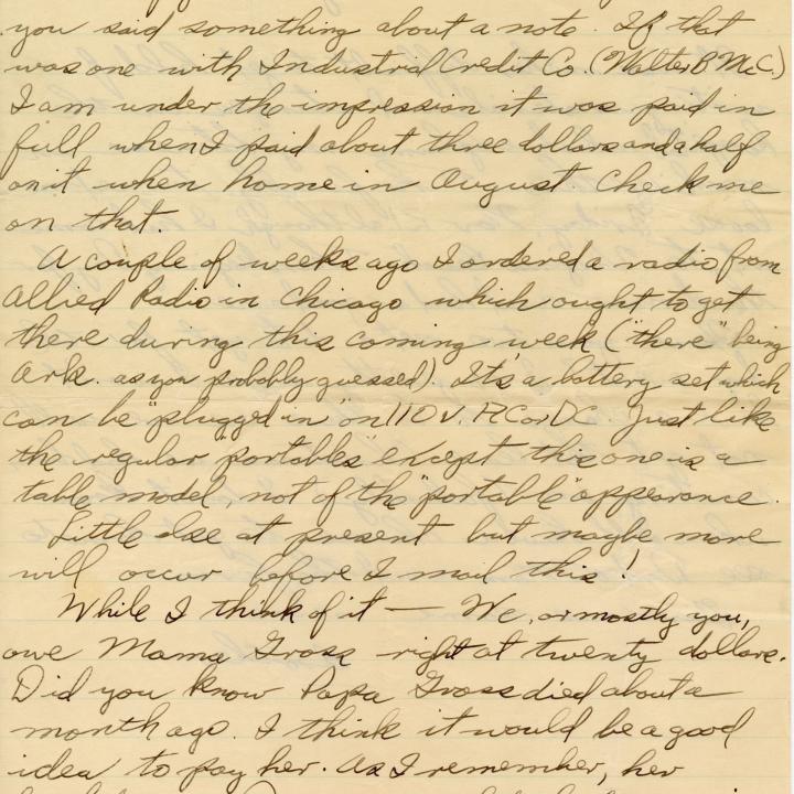 Primary Image of Letter From Elisha "Smokey" Stover to His Brother Dated November 23, 1941