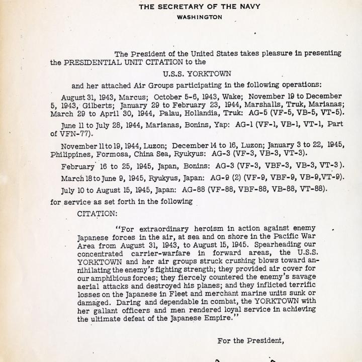 Primary Image of Presidential Unit Citation