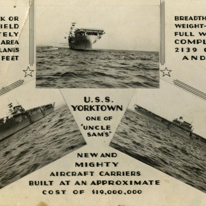 Primary Image of USS Yorktown (CV-5) Postcard