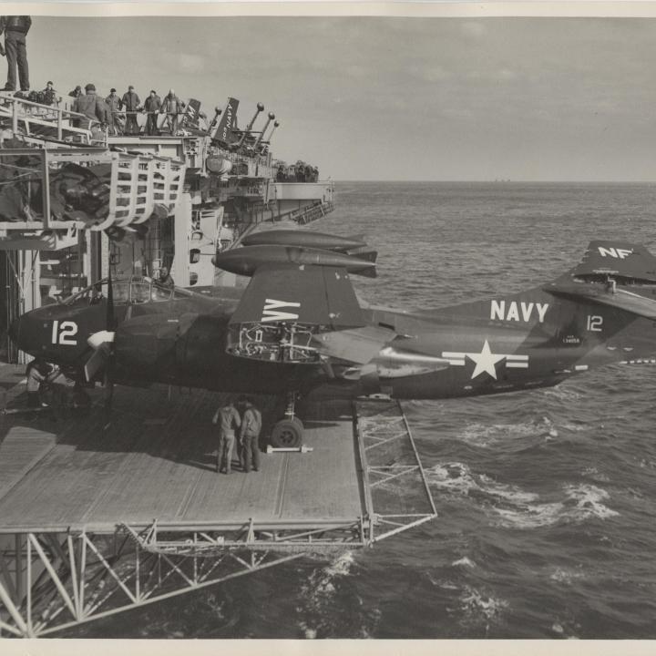 Primary Image of Sideview of an AJ (A-2) Savage Aboard the USS Yorktown (CVA-10)