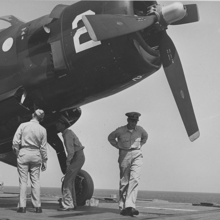 Primary Image of James H. Flatley Jr. Aboard the USS Block Island (CVE-106)