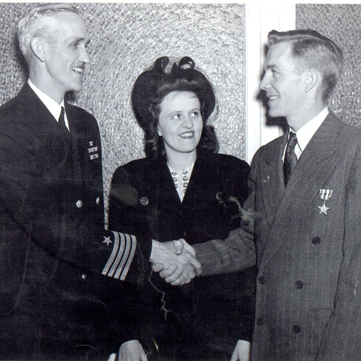 Primary Image of Arthur Hogan Receiving a Silver Star