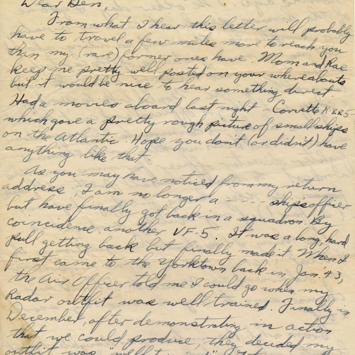 Primary Image of Letter From Elisha "Smokey" Stover to Benjamin Stover Dated January 15, 1944